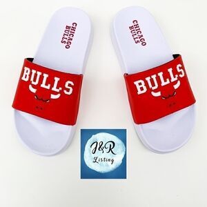 Chicago Bulls Red & White Rubber Slide Sandals